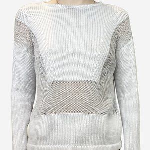 Helmut Lang Grey Sheer Panel Sweater Size Large
